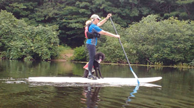 Standup paddleboarding, SUP - Elizabeth and Morgan