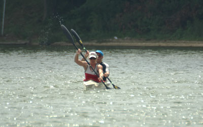 Elizabeth O'Connor & Gordon Dayton in ICF "K2 - Double" Lake Ronkonkoma, Long Island, NY - August 2003